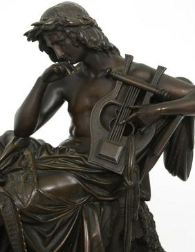 French Bronze & Marble Clock