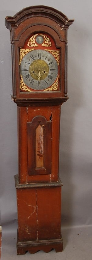 Early Swedish Decorated Grandfather Clock