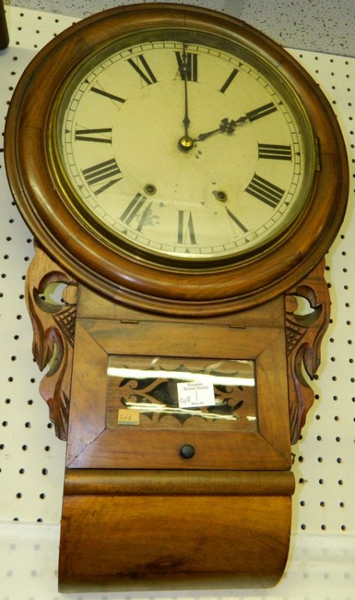 American Carved 8 day schoolhouse wall clock.