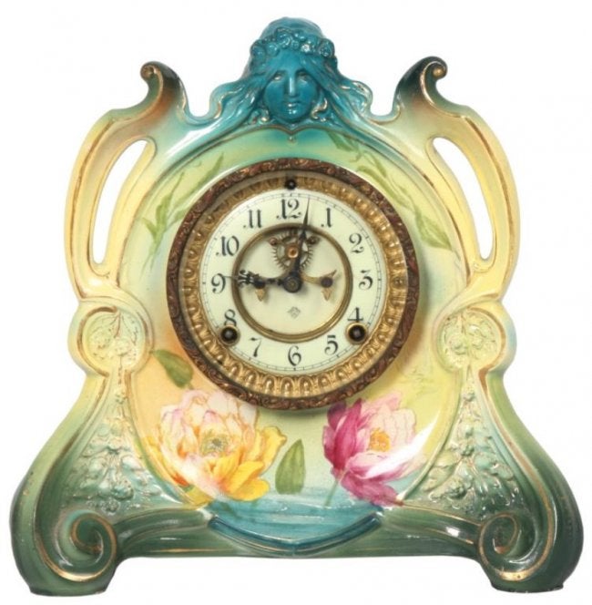 Ansonia Royal Bonn “La Chapelle” China Clock