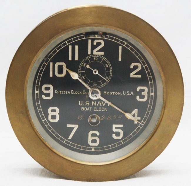 CHELSEA CLOCK CO U.S. NAVY BOAT CLOCK