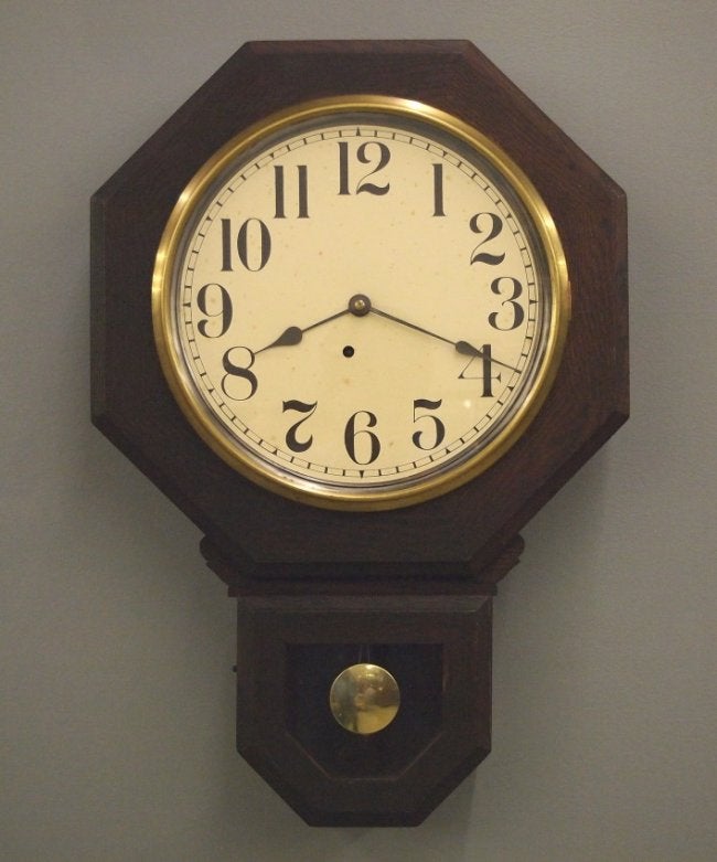 American short drop schoolhouse clock