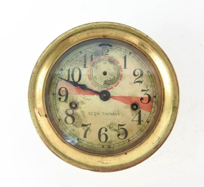 SETH THOMAS BRASS SHIPS RADIO ROOM CLOCK