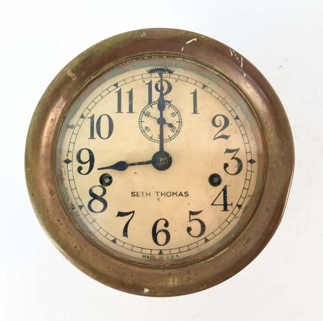 SETH THOMAS BRASS SHIPS DECK CLOCK