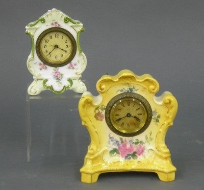 2 Porcelain vanity clocks