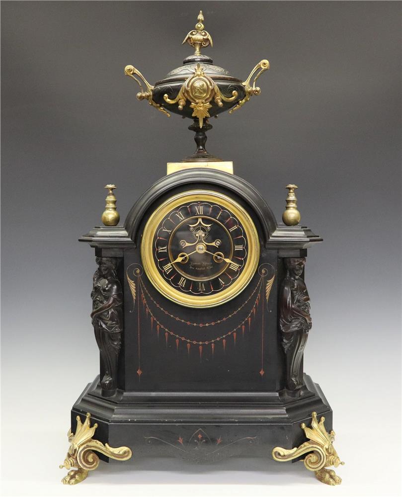 French Slate Mantle Clock