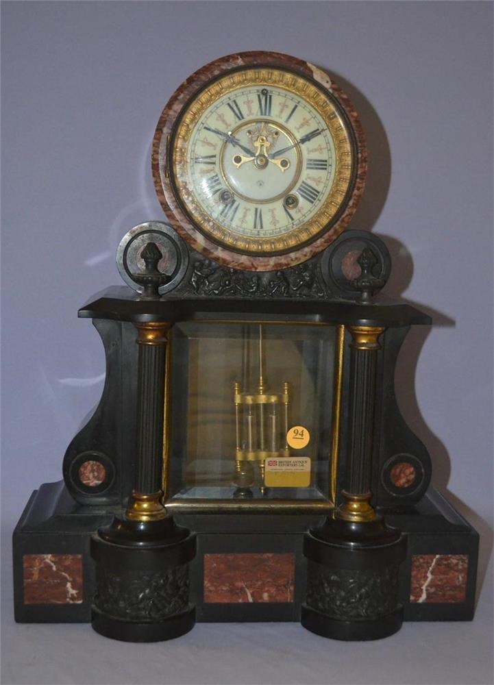 Antique Ansonia Slate Mantle Clock