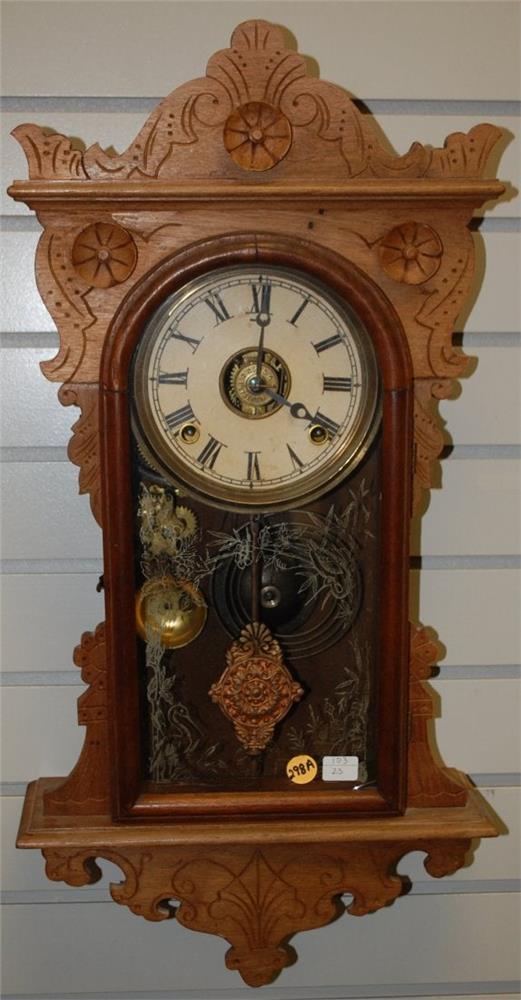 Antique EN Welch Lake Side Kitchen Wall Clock