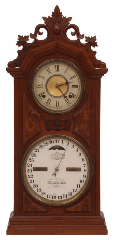 Ithaca No. 8 Shelf Library Calendar Clock