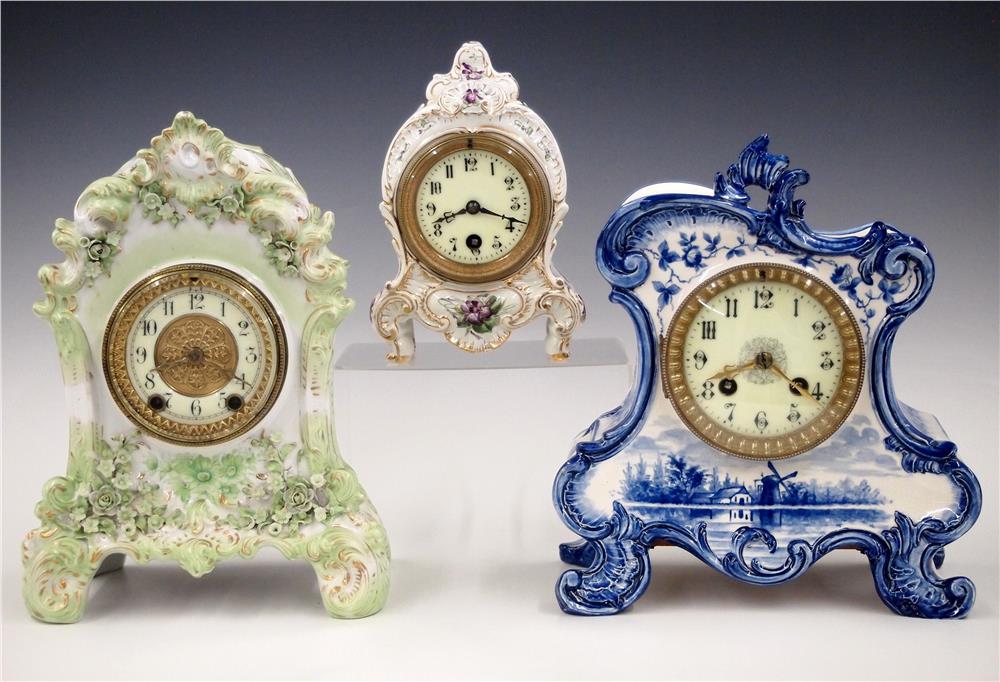 3 China Shelf Clocks