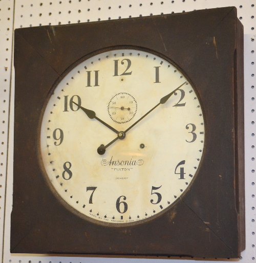 Antique Ansonia “Fulton” Square Gallery Clock