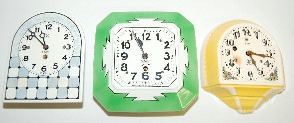 3 China Plate Wall Clocks, Newark Clock Co. +