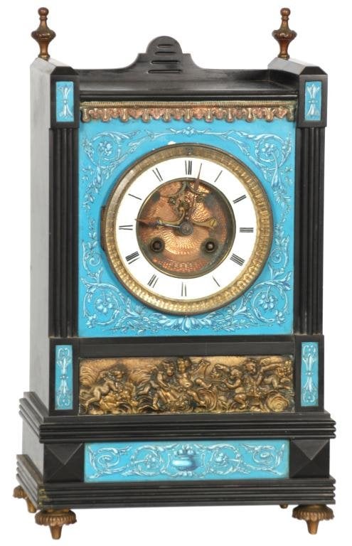 Marble & Porcelain Mantle Clock