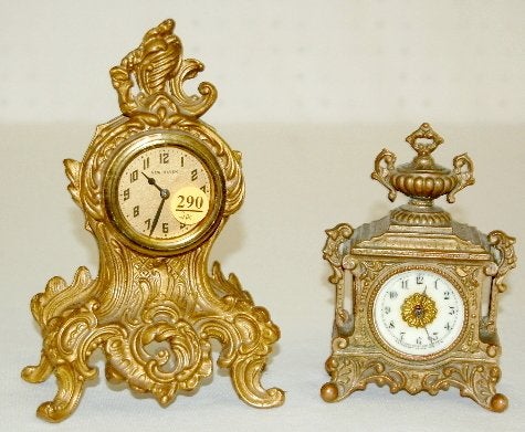 2 New Haven Novelty Clocks, All Metal