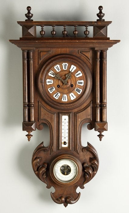 Black Forest Wall Clock with Barometer & Thermometer