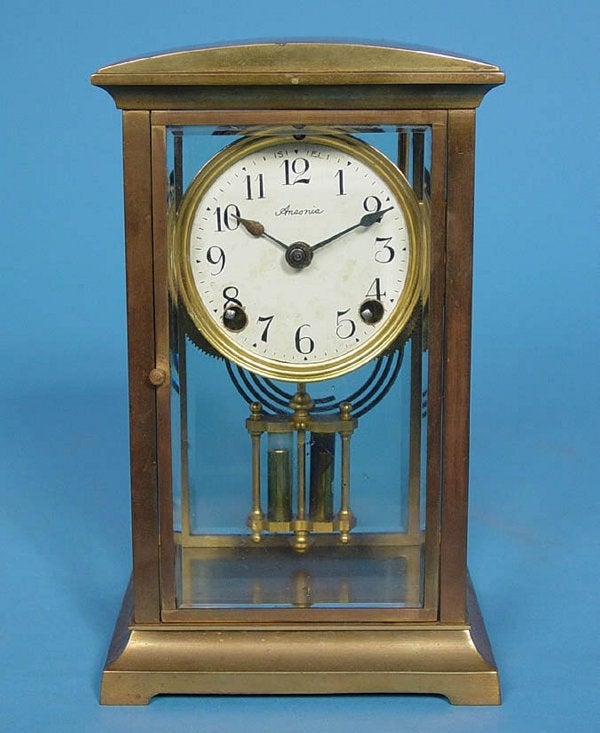 Ansonia “Danube” Crystal Regulator Mantle Clock