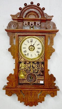 Seth Thomas “Eclipse” Walnut Hanging Kitchen Clock