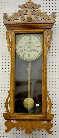 Waterbury “Springfield” Oak Hanging Wall Clock