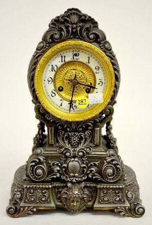 Waterbury “Valley” Metal Case Mantel Clock