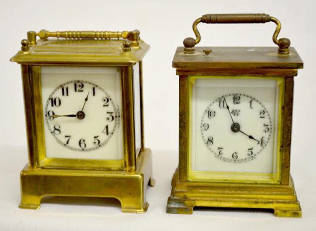 2 Antique Waterbury Carriage Clocks