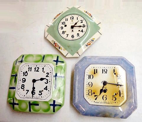 3 Vintage China Plate Clocks