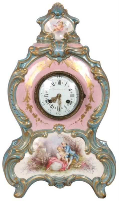 French Porcelain Mantle Clock