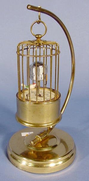 German Kaiser Brass Bird Cage Clock