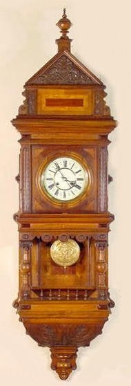 German Mahogany Wall Clock