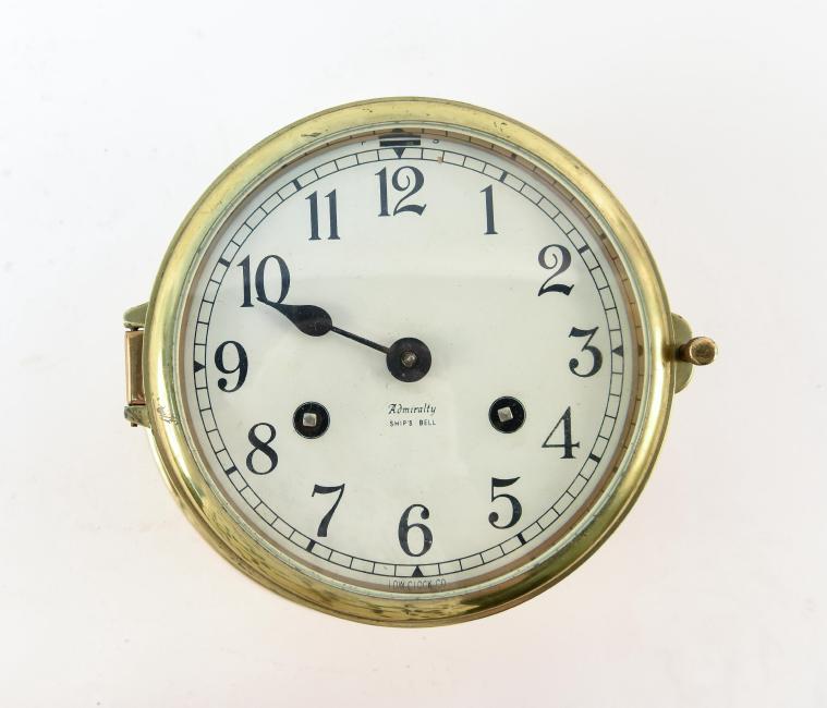 ADMIRALTY SHIPS BELL BRASS DECK CLOCK