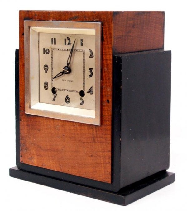 ART DECO SETH THOMAS WOOD CASE MANTLE CLOCK