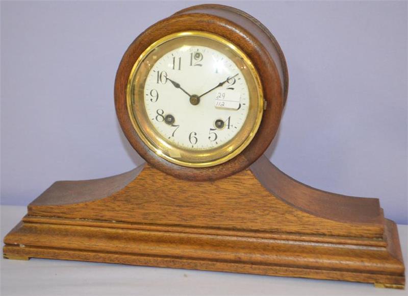 Antique Ansonia Oak Cabinet Clock