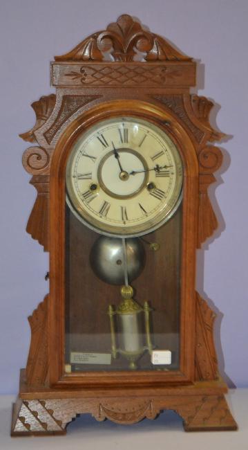 Antique Walnut New Haven “Shannon” Kitchen Clock