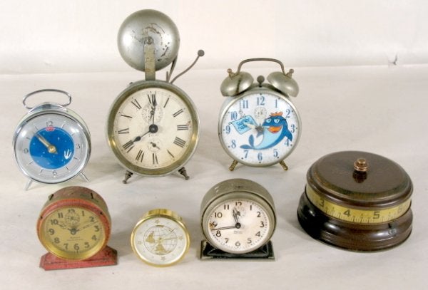 Group of 7 Assorted Vintage Alarm Clocks