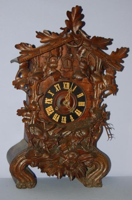 Black Forest Carved Deer Shelf Cuckoo Clock