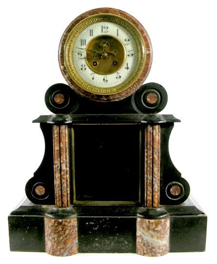 French Slate & Marble Mantle Clock