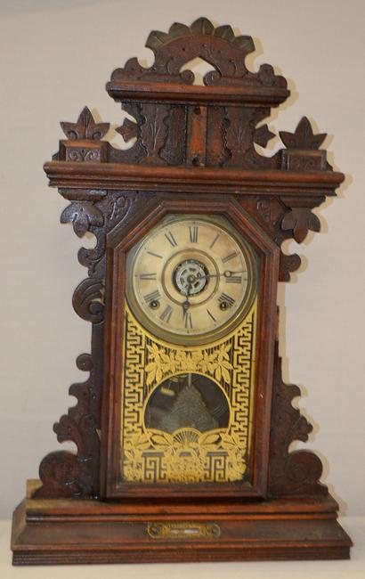 Antique Ingraham Walnut Kitchen Clock