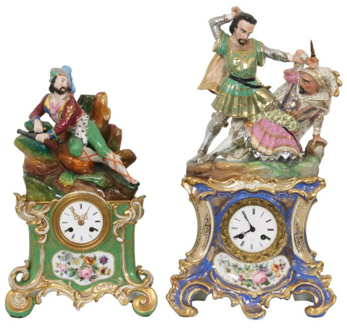 Two French Porcelain Mantle Clocks