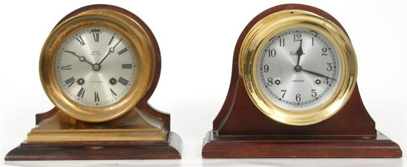 2 Chelsea Ships Bell Clocks with 4 Inch Dials