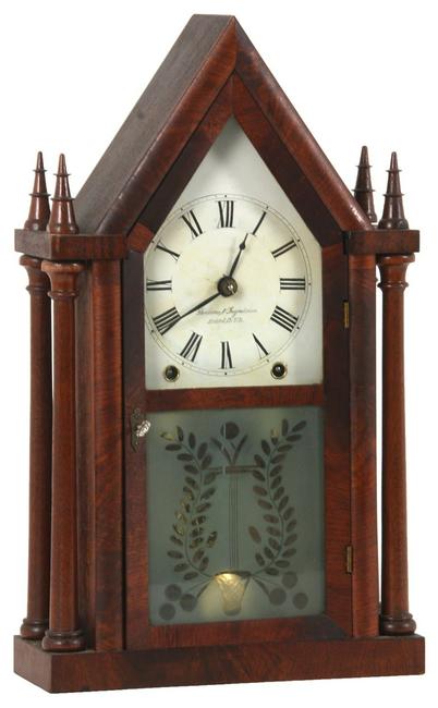 Brewster & Ingrahams Gothic Steeple Mantle Clock