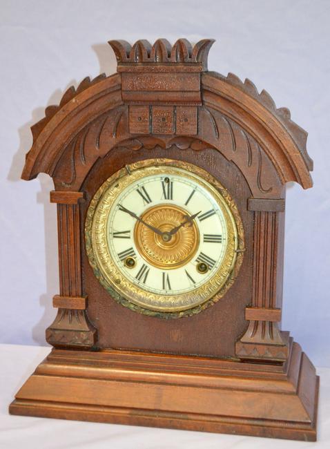 Ansonia Mahogany “Tunis” Cabinet Clock. T&S signed