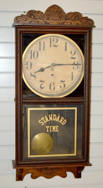 Antique New Haven “Referee” Hanging Regulator Clock.