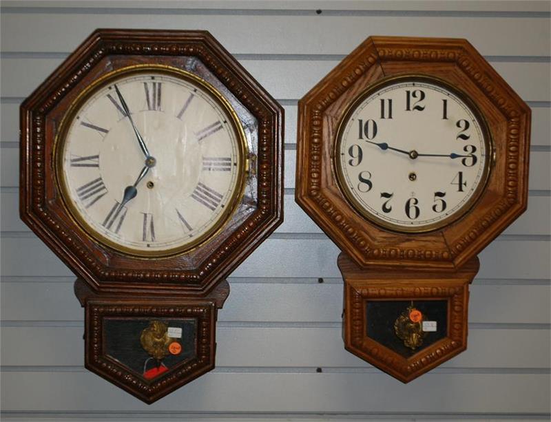 2 Waterbury “Arion” Short Drop Clocks. 1.) T/O, signed