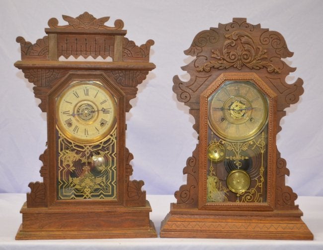 2 Antique Kitchen Clocks, Gilbert & Waterbury