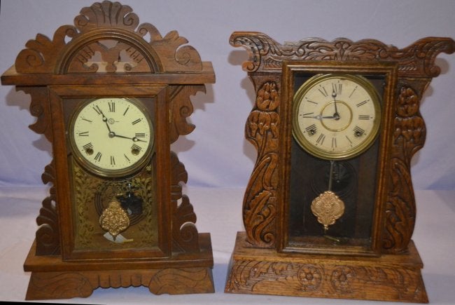 2 Antique Kitchen Clocks, Gilbert & Sessions