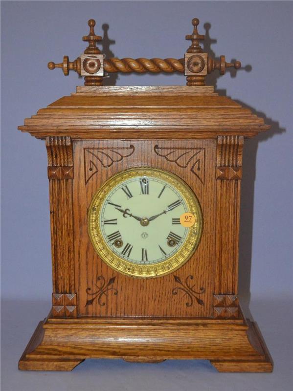 Antique Ansonia (Sussex) Oak Cabinet Clock