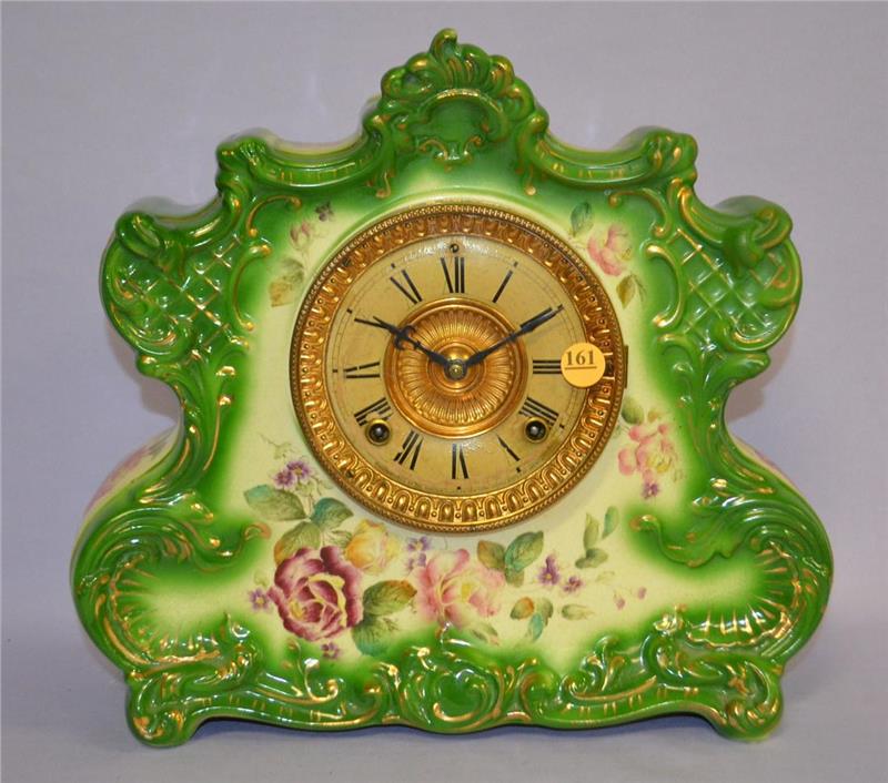 Antique Ansonia porcelain Mantle Clock