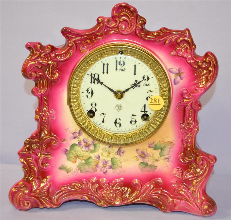 Antique Ansonia (Warden) Porcelain Mantle Clock