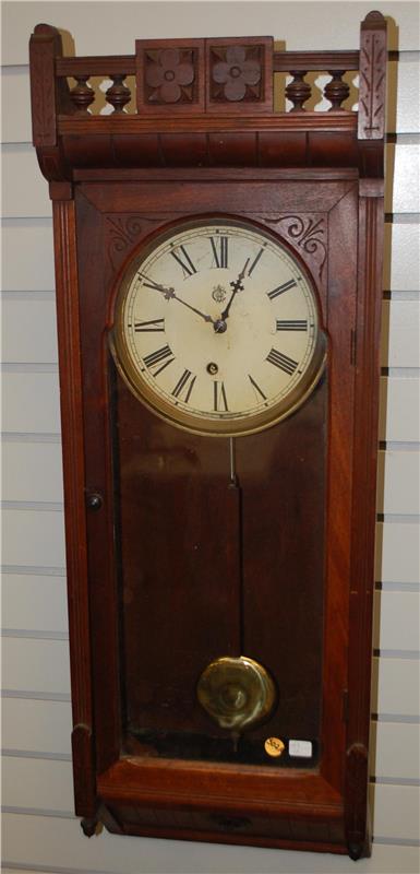 Antique Waterbury Mahogany Wall Clock Regulator #4