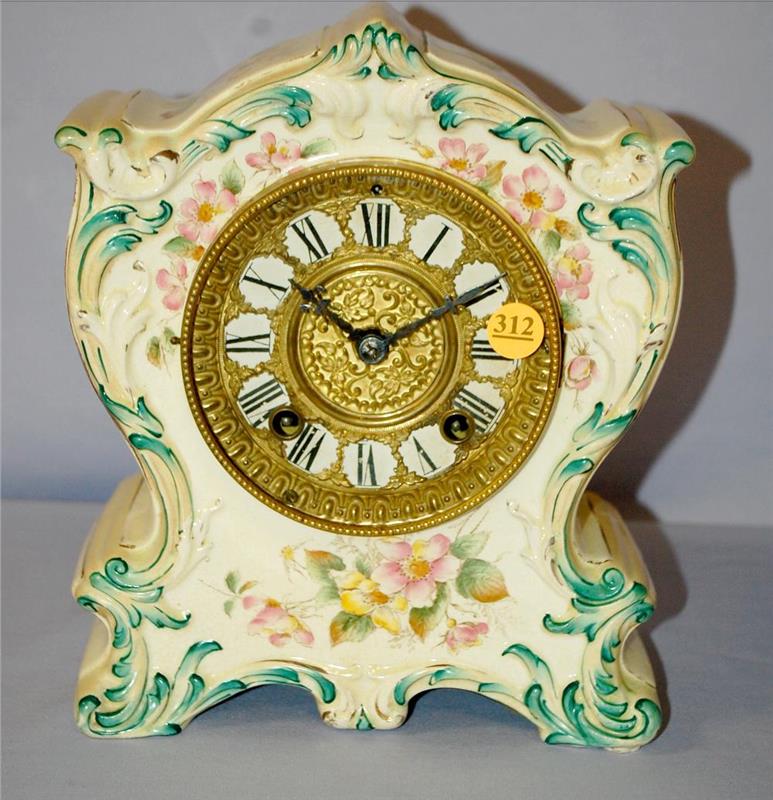 Antique WL Gilbert Porcelain Mantle clock