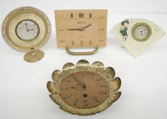 4 Novelty Desk Clocks French, Westclox & Others